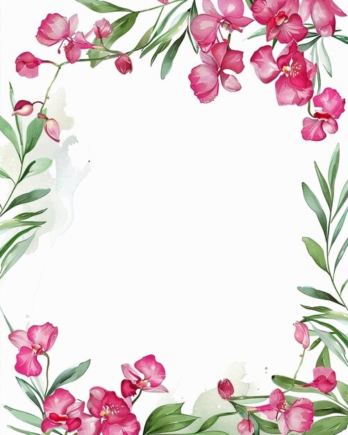Orchid Wedding Invitation Template White Premium AI generated Vector