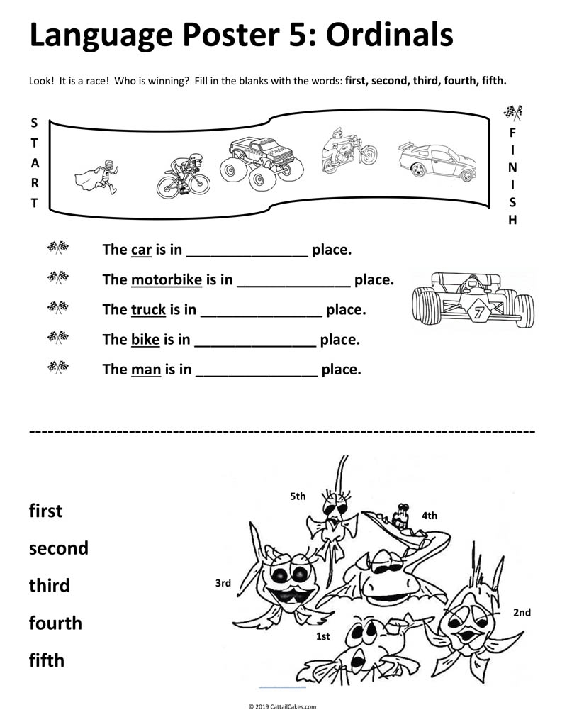 Ordinals Worksheet First Second Third Fourth Fifth The Critical 