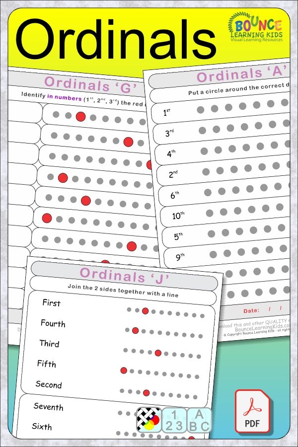 Ordinals Worksheet For Grade 1