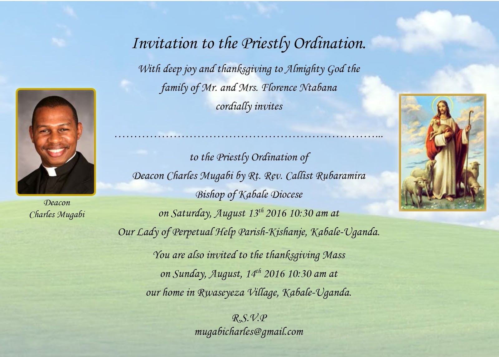 Ordination Invitation Card