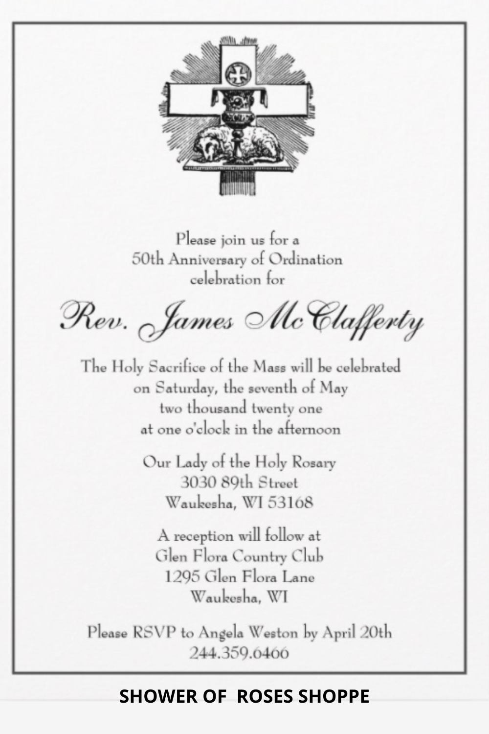 Ordination Invitation Card