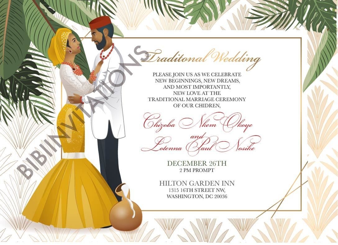 Oriakum NIGERIAN IGBO TRADITIONAL WEDDING INVITATION IGBA NKWU Ada 