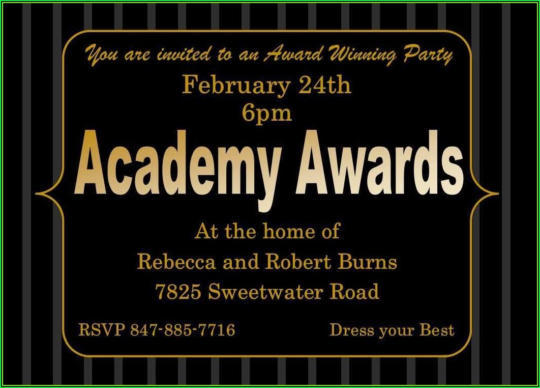 Oscar Invitation Template Free Download Template 2 Resume Examples 