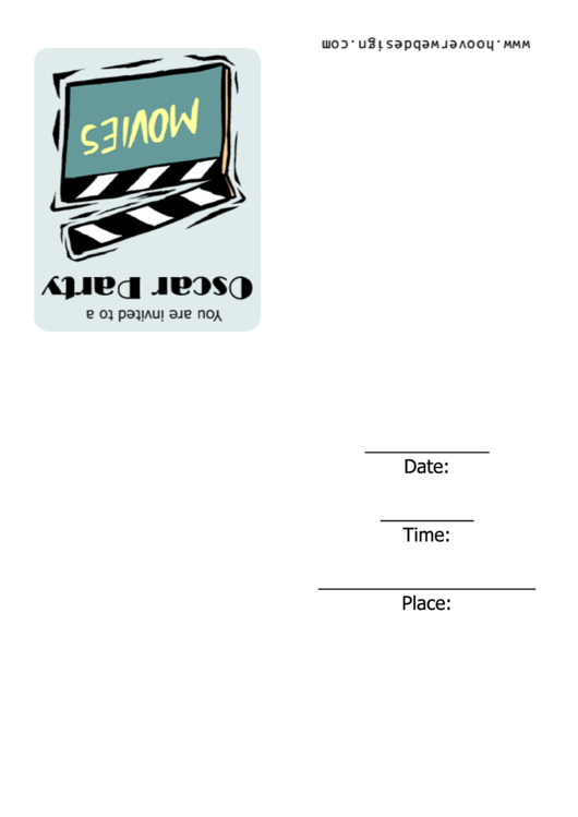 Oscar Party Invitation Template Printable Pdf Download