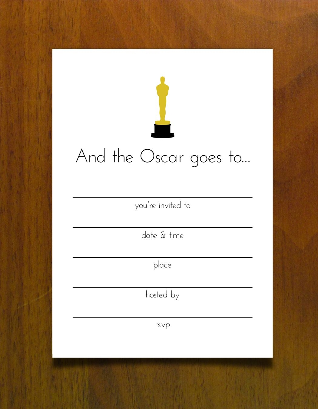 oscars party invitation template