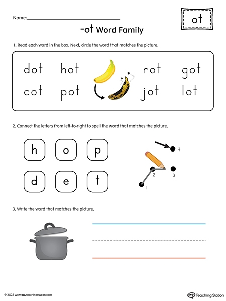 OT Word Family Printable PDF MyTeachingStation