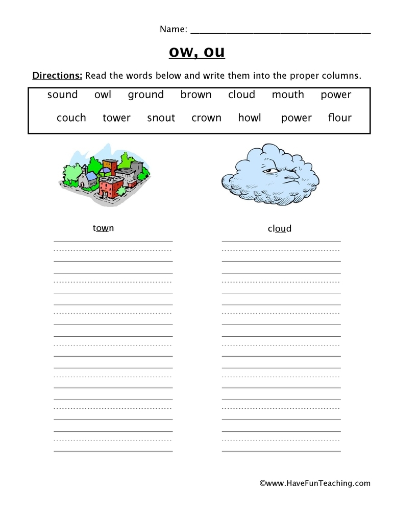 OW OU Worksheet Printable Worksheets