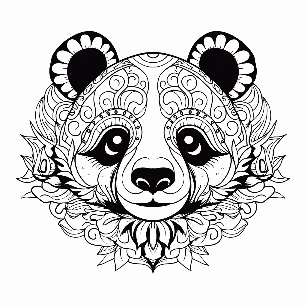 Panda Inspired Mandala Coloring Page Coloring Page
