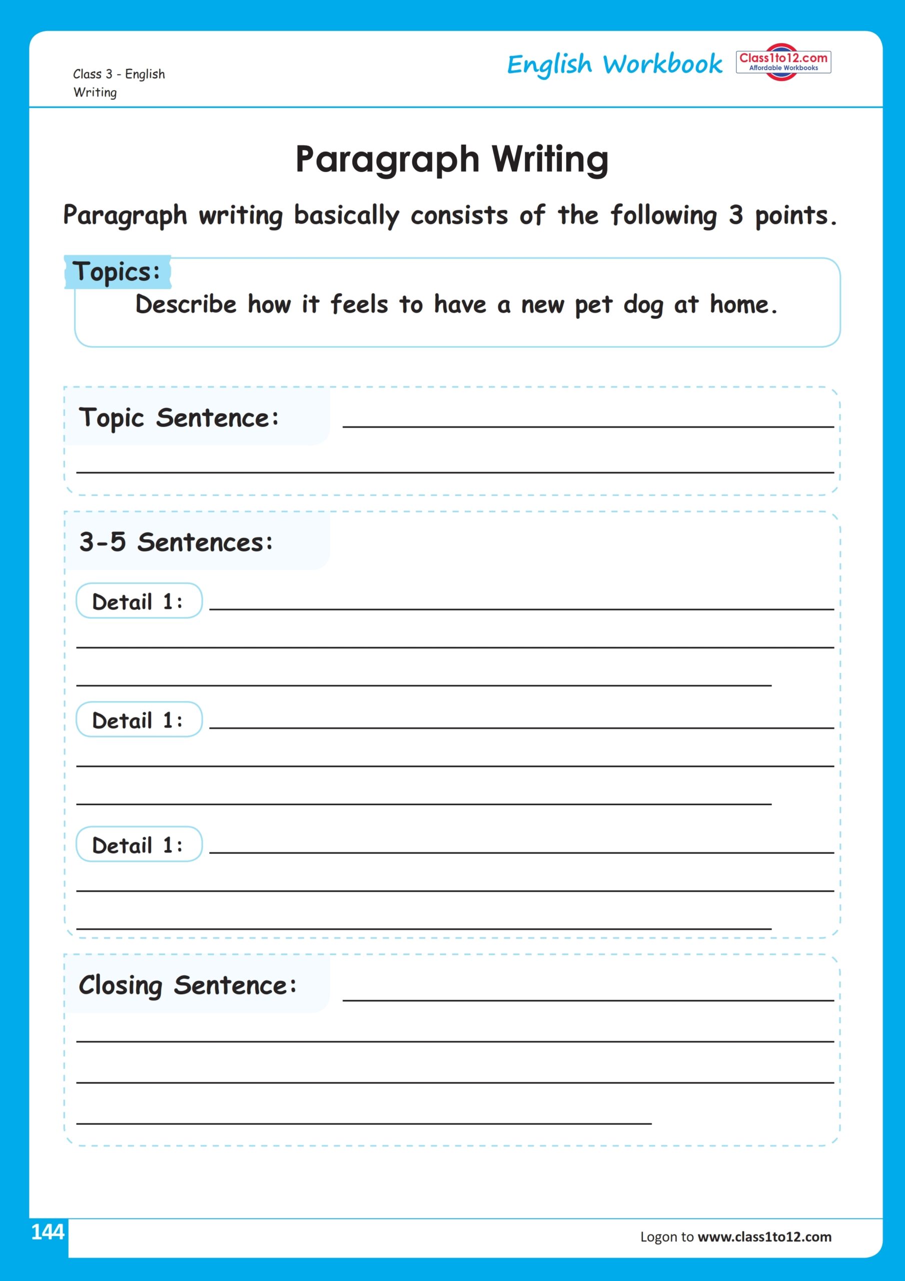 Paragraph Writing Worksheets Worksheets Library
