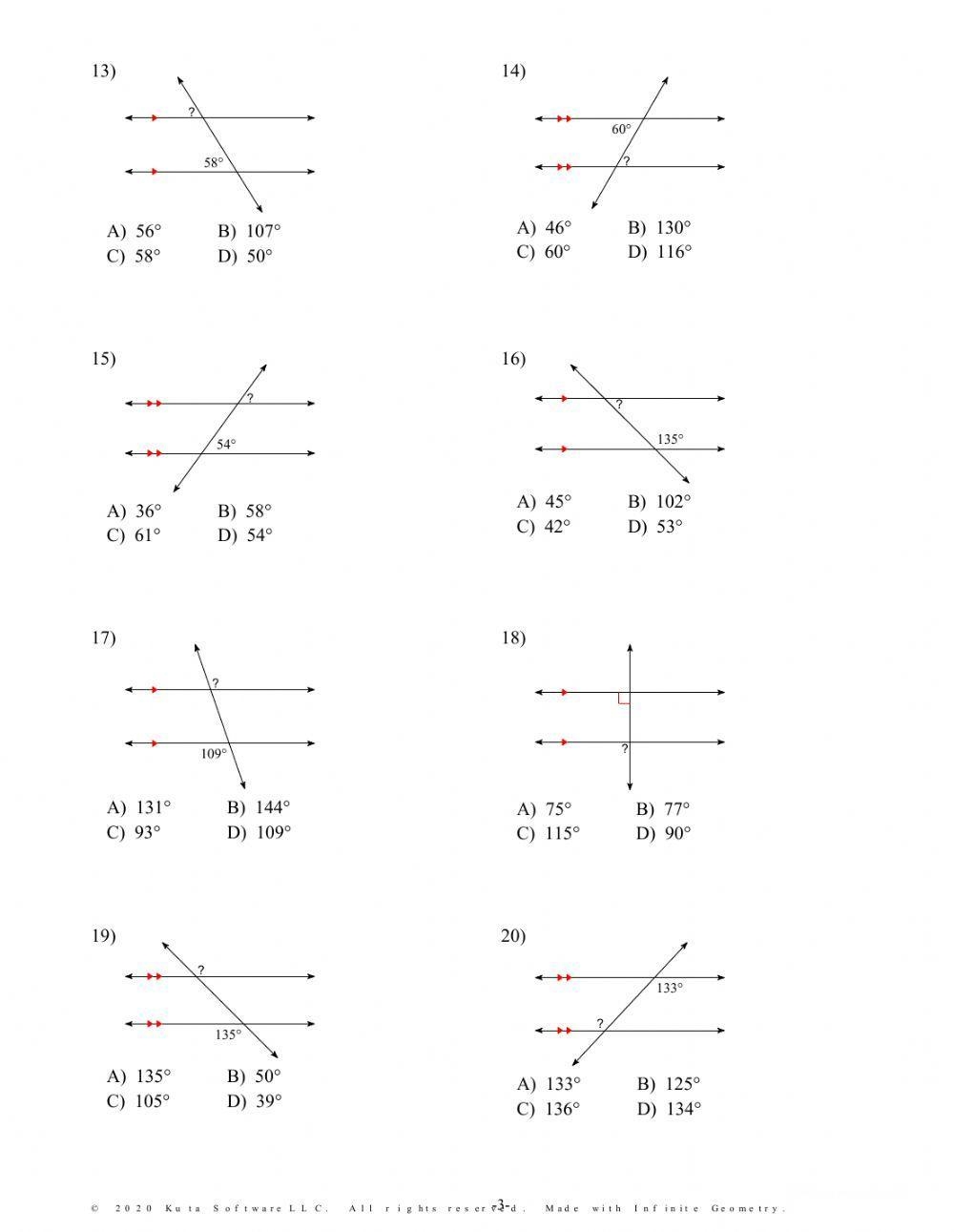 Parallel Lines And Transversal Worksheet Live Worksheets Worksheets 