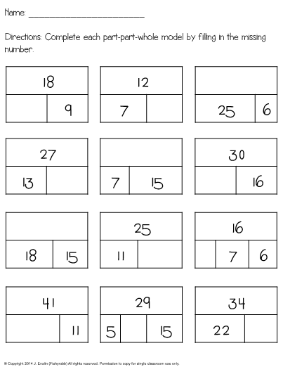part and whole worksheets