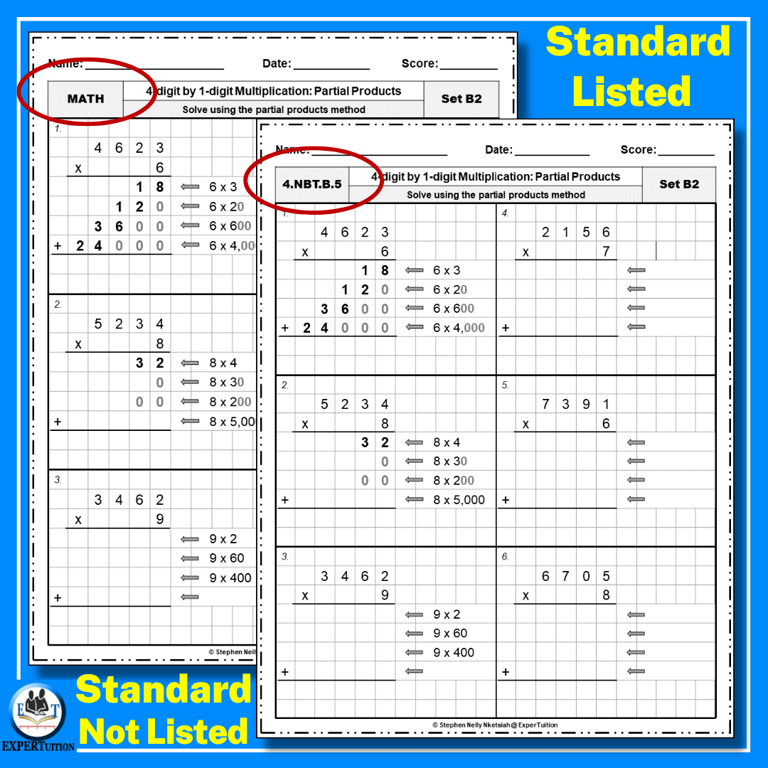 Partial Products Worksheets 9 8 PDF Worksheets Library