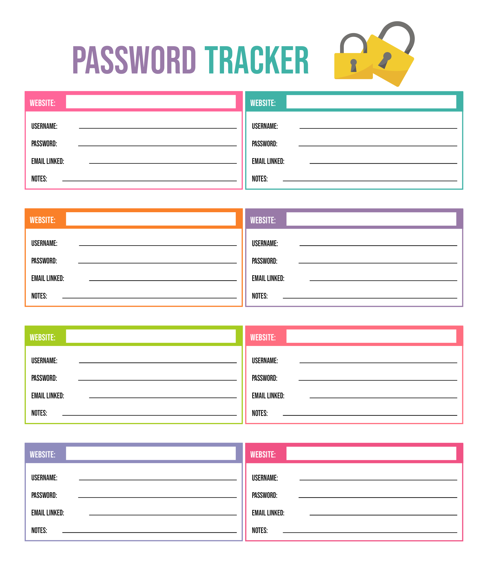 Password Log Sheets 10 Free PDF Printables Printablee