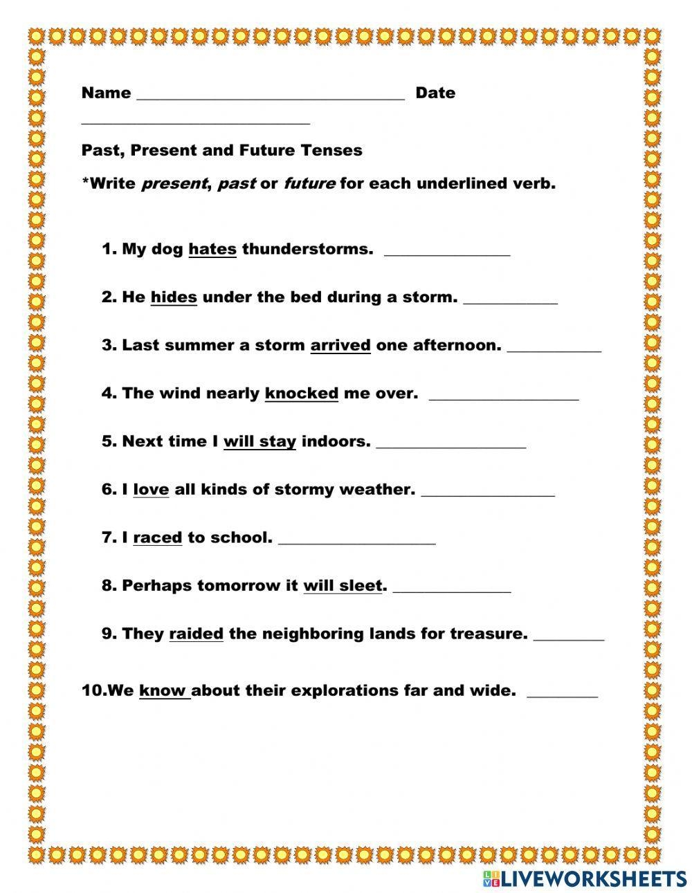 Past Present Or Future Worksheet Live Worksheets Worksheets Library