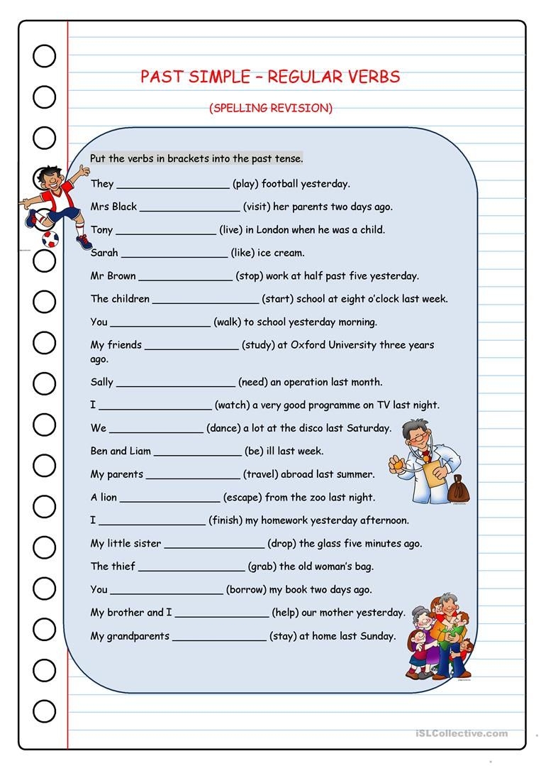 past simple of be worksheet