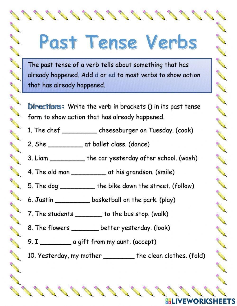 Past Tense Verbs Worksheets 433 456 Worksheets Library