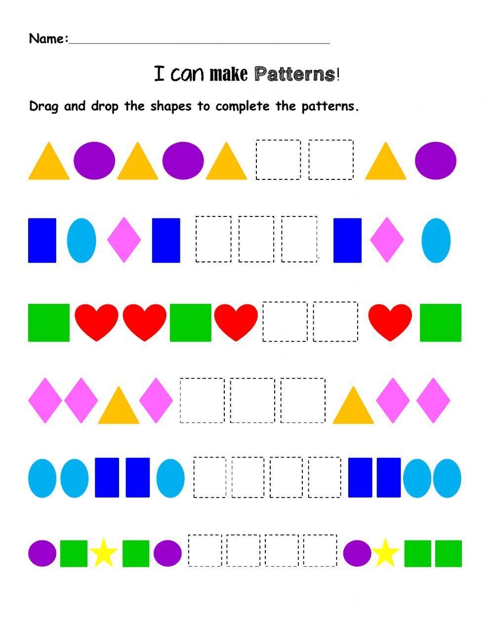 Patterns Worksheet For Kindergarten Live Worksheets Worksheets Library