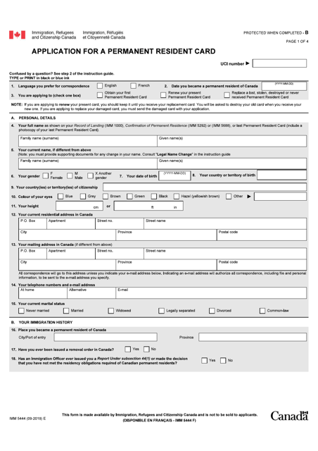 Permanent Resident Card Renewal Form Printable Printable Forms Free 