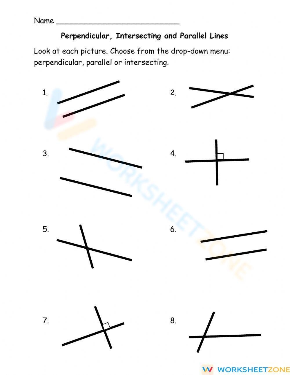 parallel and perpendicular lines worksheets