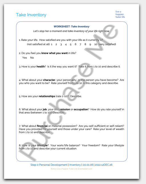Personal Inventory TPT Worksheets Library