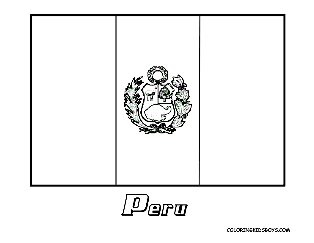 Peru Flag Coloring Page Free Coloring Home