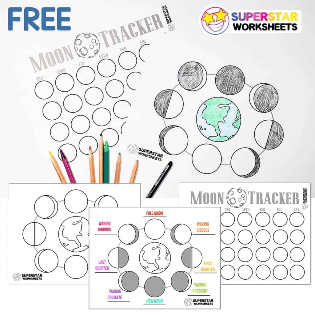 moon phases worksheets