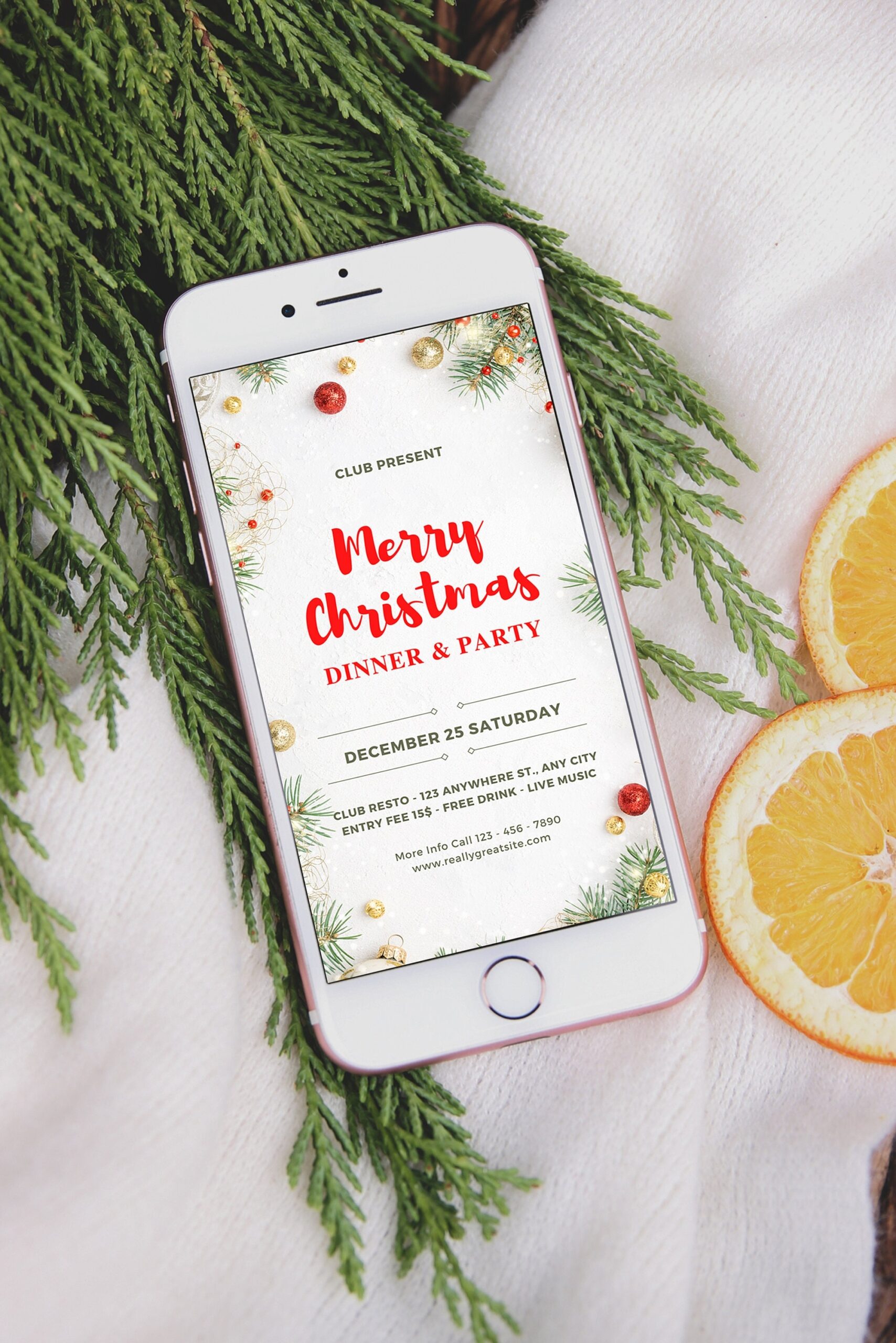 Phone Mockup Invitation Template Mockup Mobile Device Stock Photo Smart 