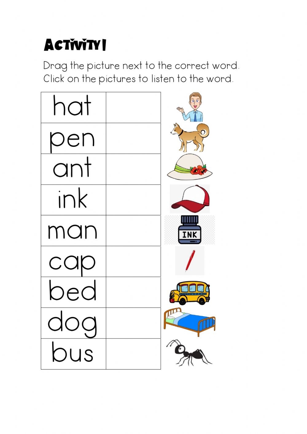 printable phonics worksheets