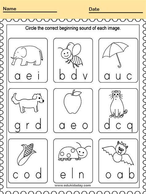 Phonics Worksheets For Kindergarten Teaching My Kid Worksheets Library