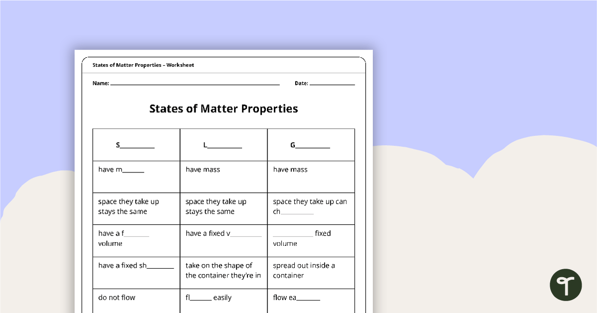 Physical Properties Of Matter Worksheet Free Printable PDF For Kids 