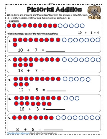 Pictorial Addition Worksheets