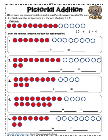 Pictorial Addition Worksheets