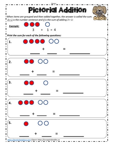 Pictorial Addition Worksheets