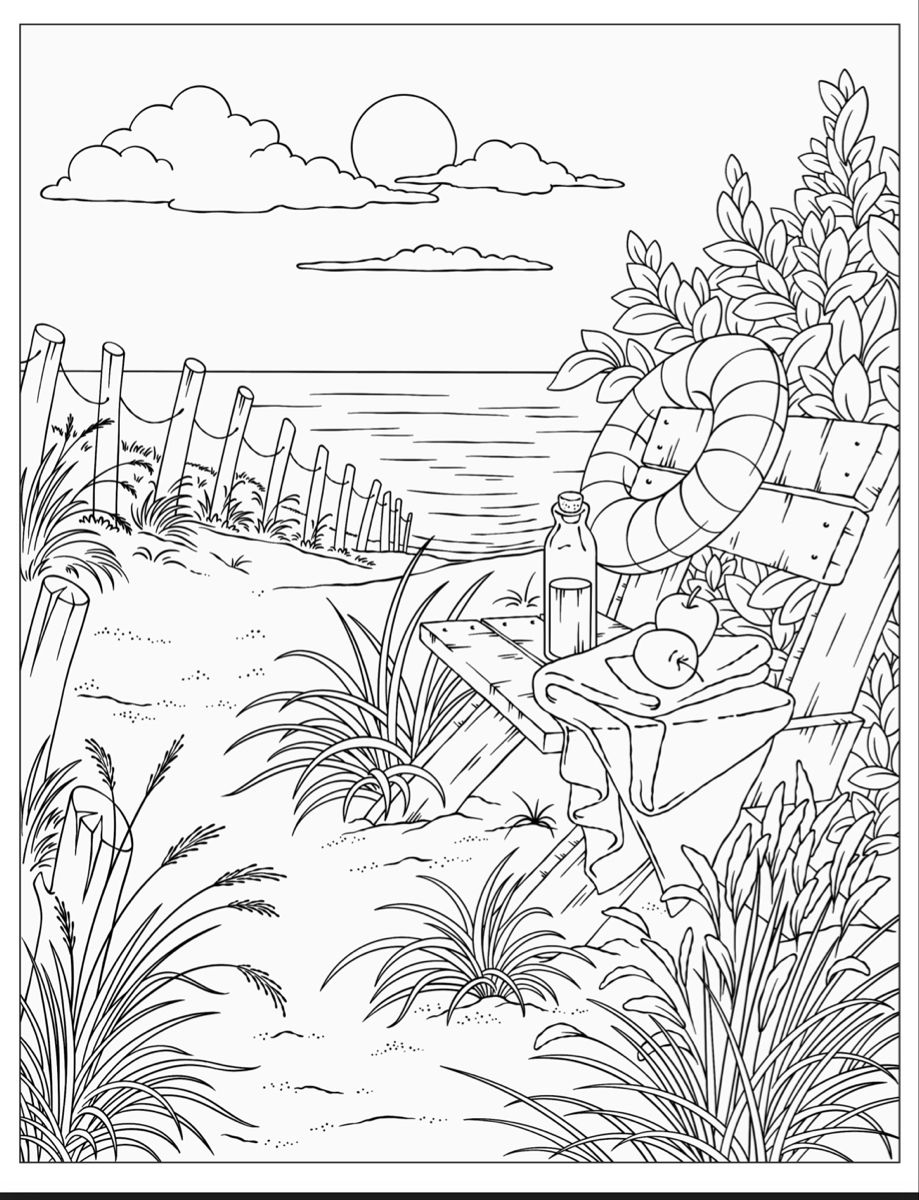 Pin By Celia Rodriguez On rboles Beach Coloring Pages 