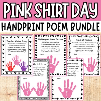 Pink Shirt Day Handprint Poem Kindergarten Printable Art Craft 