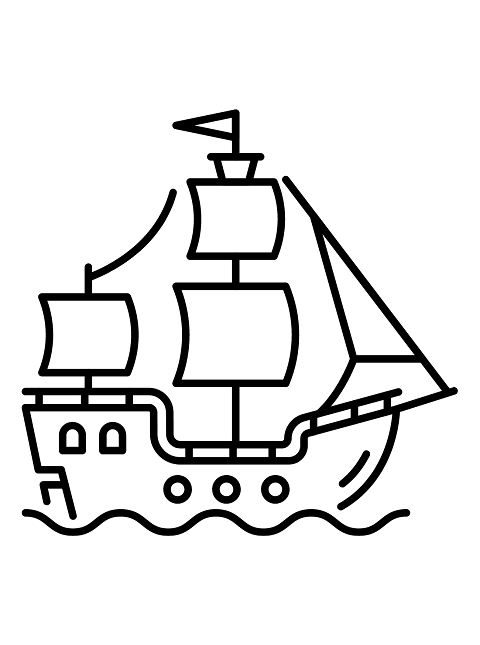 Pirate Ship Coloring Pages Free Online For Kids