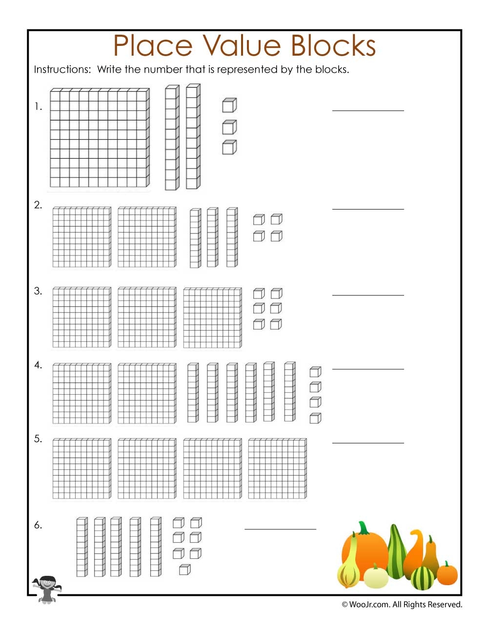 Place Value Blocks Worksheets Worksheets For Kindergarten