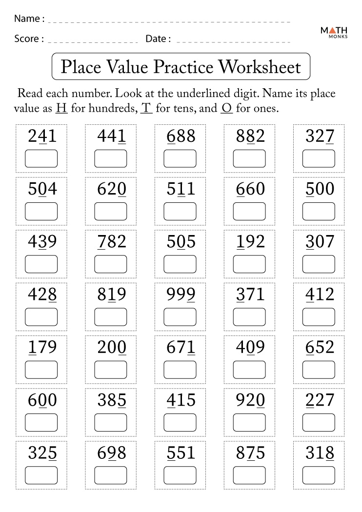 Place Value Worksheets 2nd Grade With Answer Key