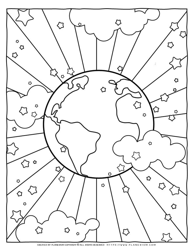 Planet Earth Coloring Page Coloring Pages