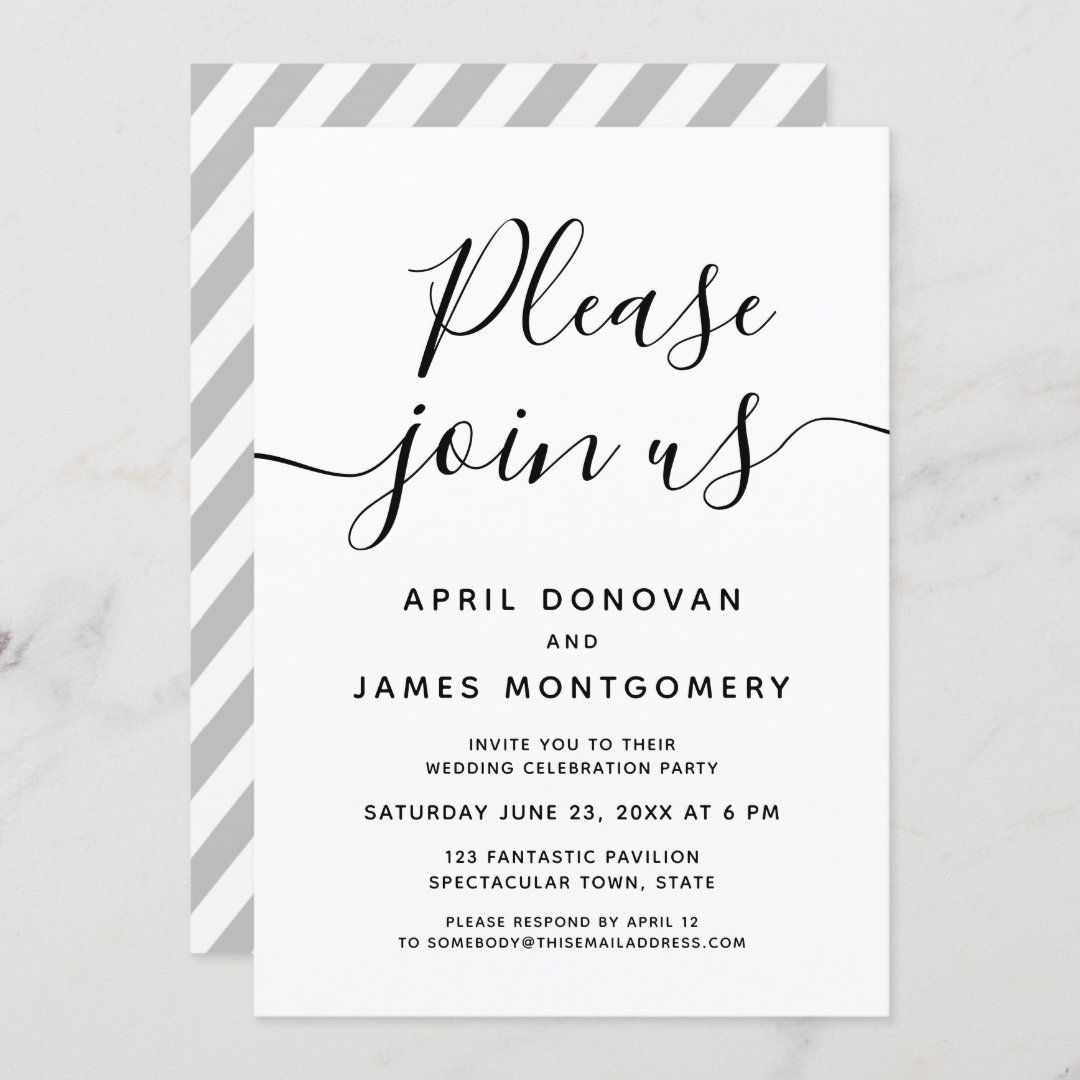 Please Join Us Typography Wedding Invitation Zazzle