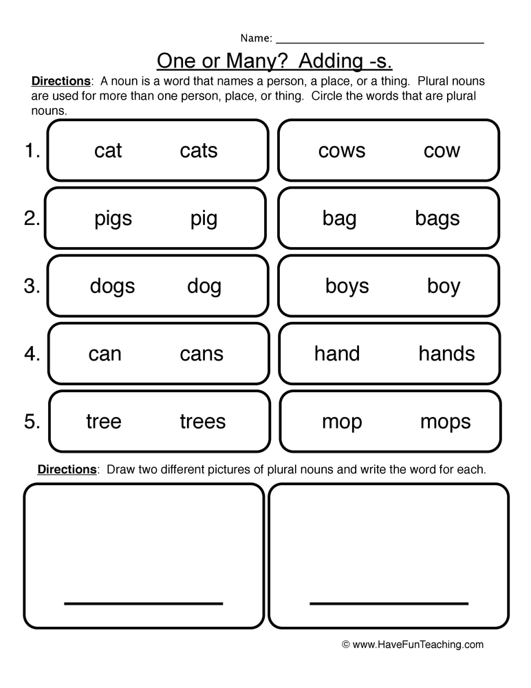 Plural Noun Adding S Worksheet By Teach Simple