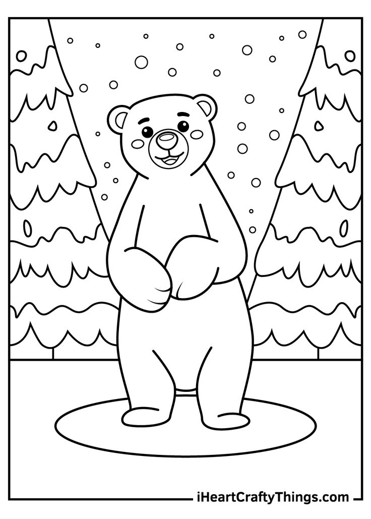 Polar Bears Coloring Pages Polar Bear Coloring Page Polar Bear Color 