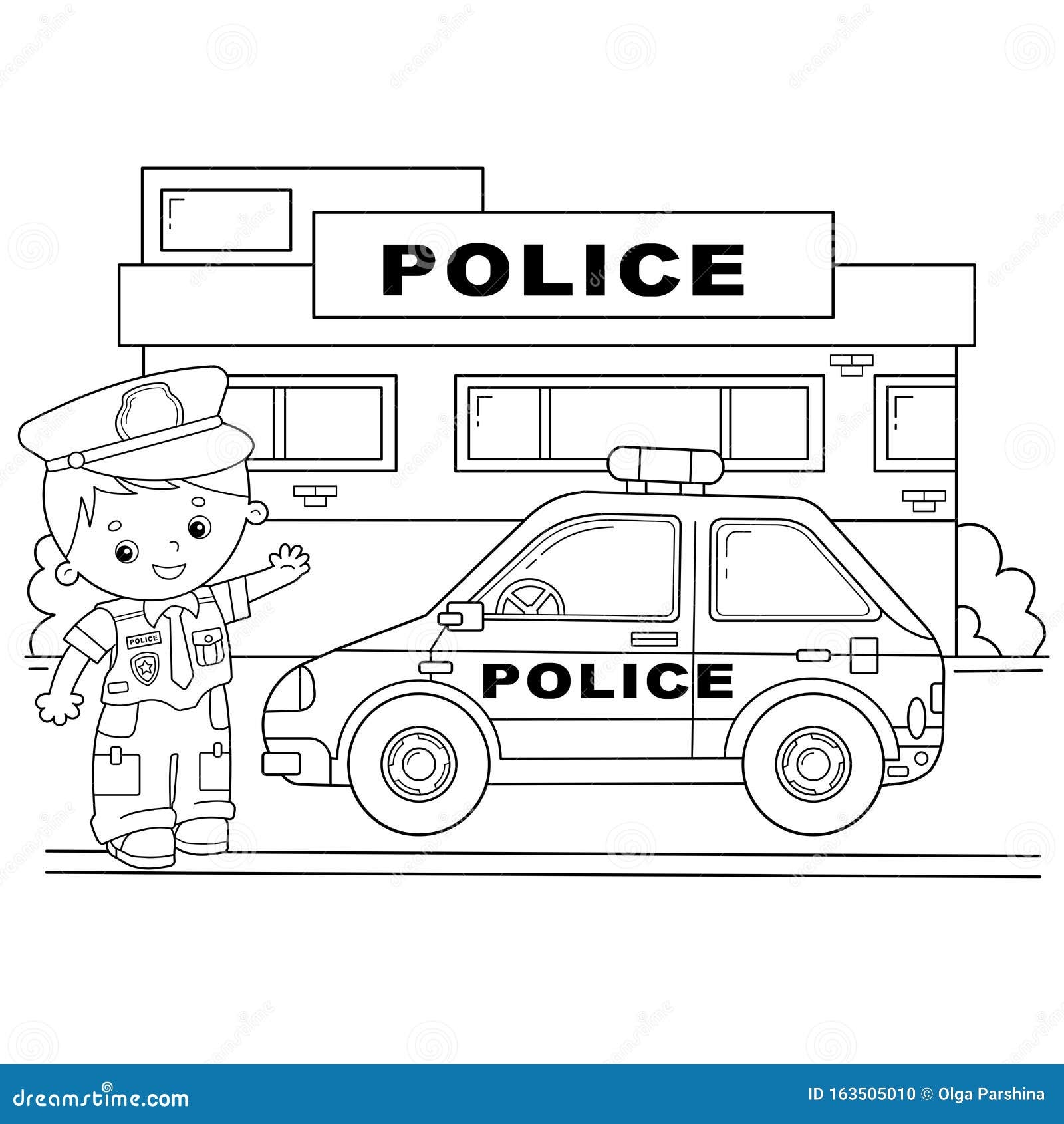 Police Officer Car Coloring Pages