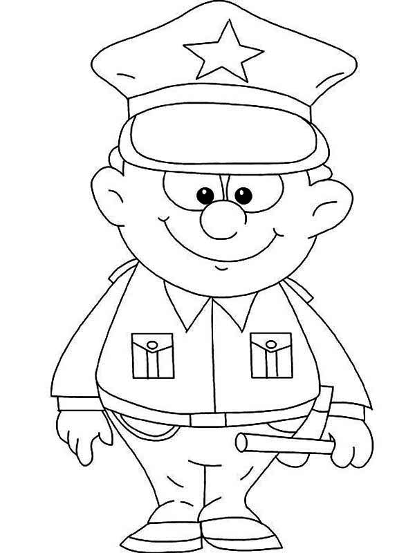 Coloring Page Of Police Officer