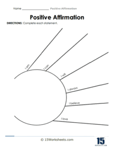 Positive Affirmations Worksheets 15 Worksheets