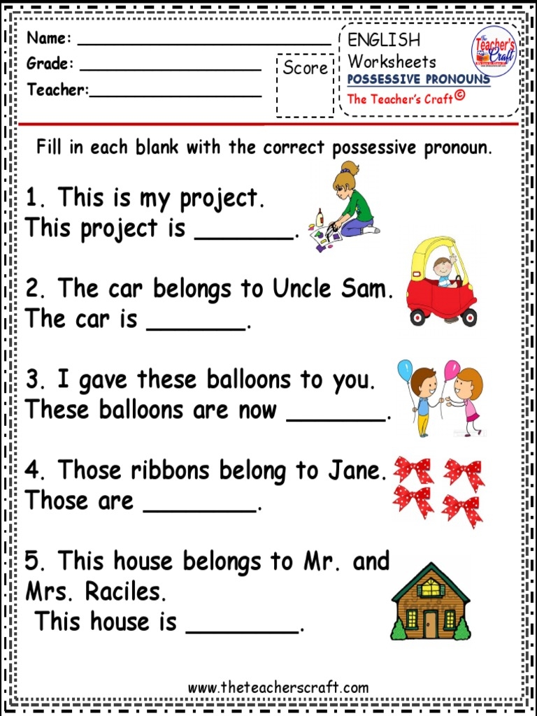 Possessive Pronouns Lesson Plans Worksheets Reviewed By Teachers