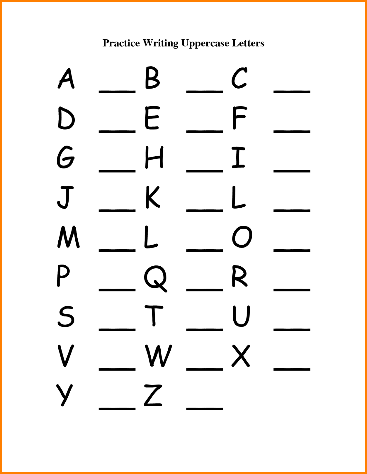 Practice Writing Letters Worksheet