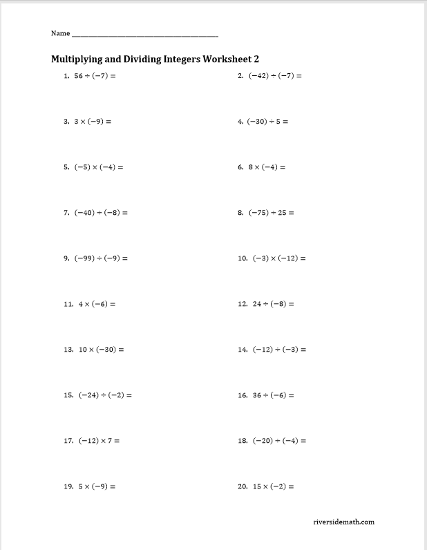 Pre Algebra Worksheets Dynamically Created Pre Algebra Worksheets 