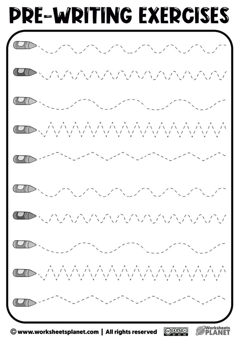 Pre Writing Activities Worksheets