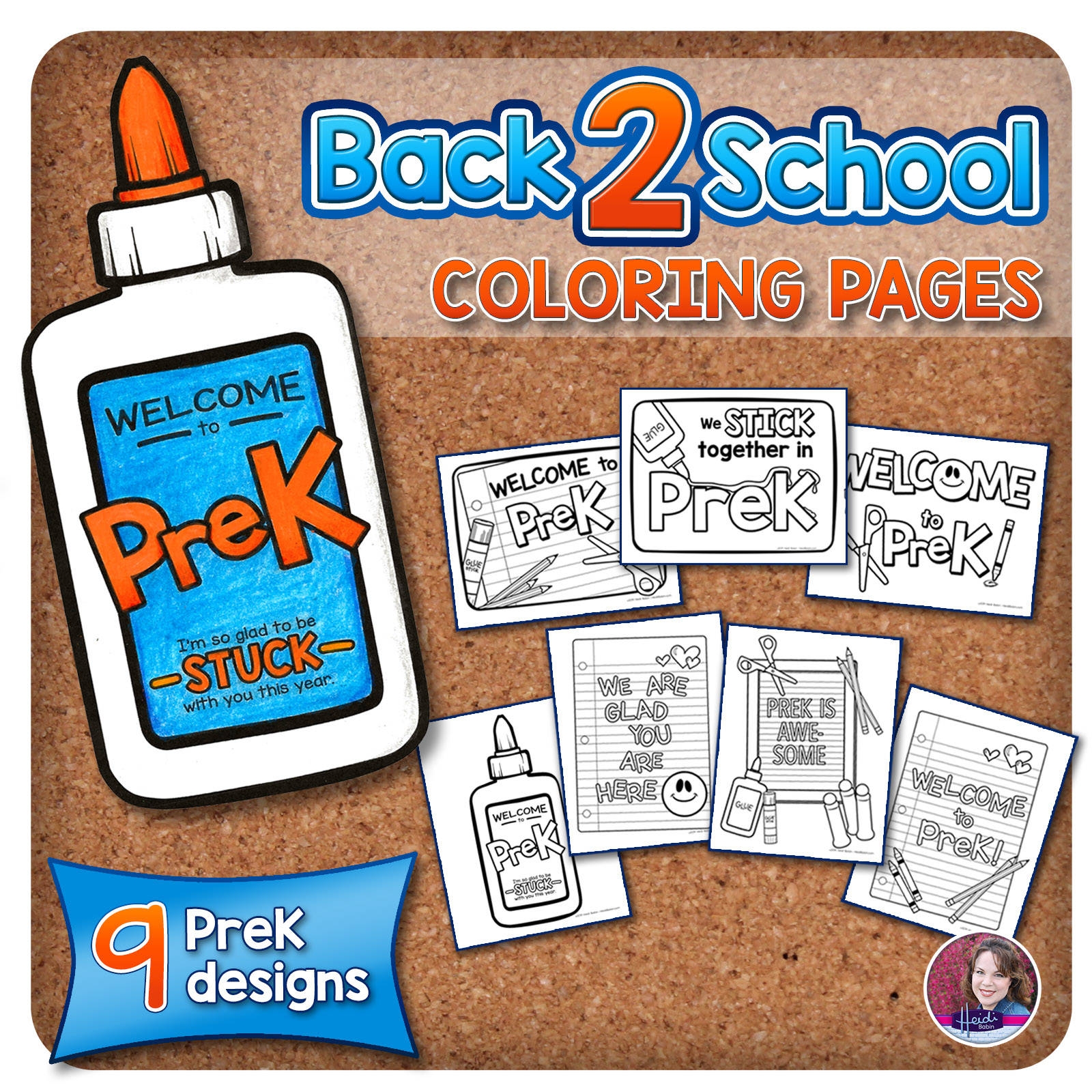 PreK Back To School Coloring Pages Heidi Babin